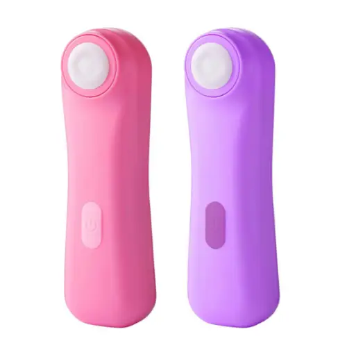 丸みのあるパープルの小型ローター2色。ボタン式で操作も簡単、初心者向け