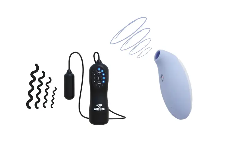 ローターと吸引トイの振動の違いを示した図